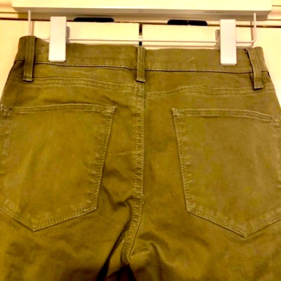 NWT FRAME DENIM Le High Straight Tuxedo Stripe Jeans Olive 24 MSRP $240 - Picture 5 of 6